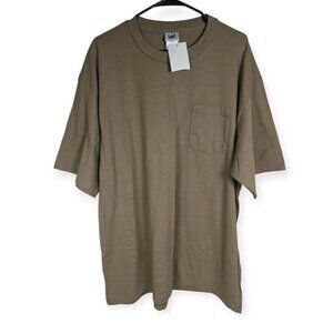Vintage Lee Sport Shirt Mens XL Pocket Tee Classic Crewneck Brown Blank T-Shirt
